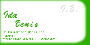 ida benis business card